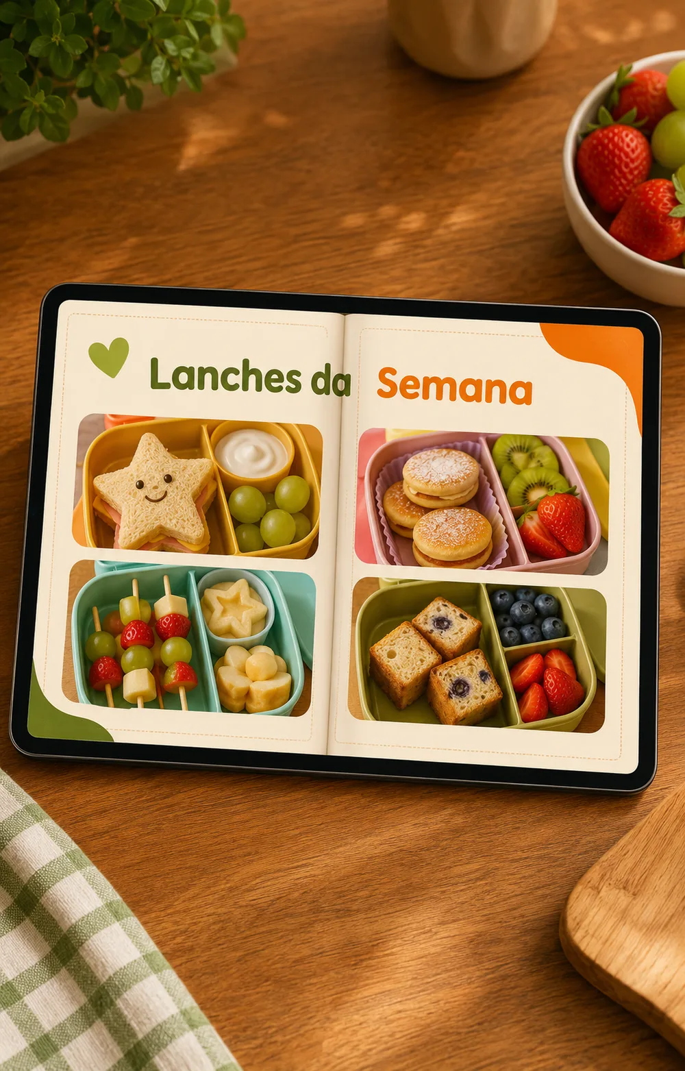Páginas internas do e-book Bíblia dos Lanches Infantis